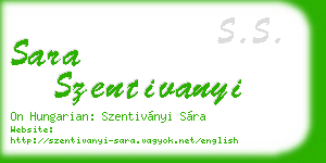 sara szentivanyi business card